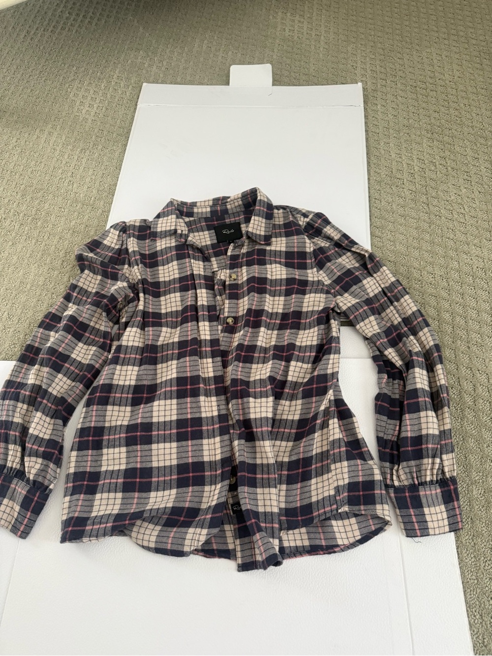 Rails Plaid Button-Down Shirt - Navy, Cream & Pink